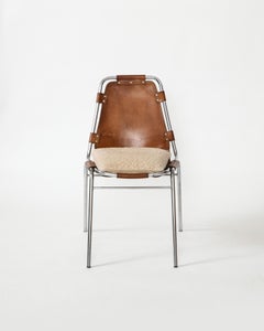 Charlotte Perriand Les Arcs Set of 10 Dining Chairs with Sheepskin Cushions
