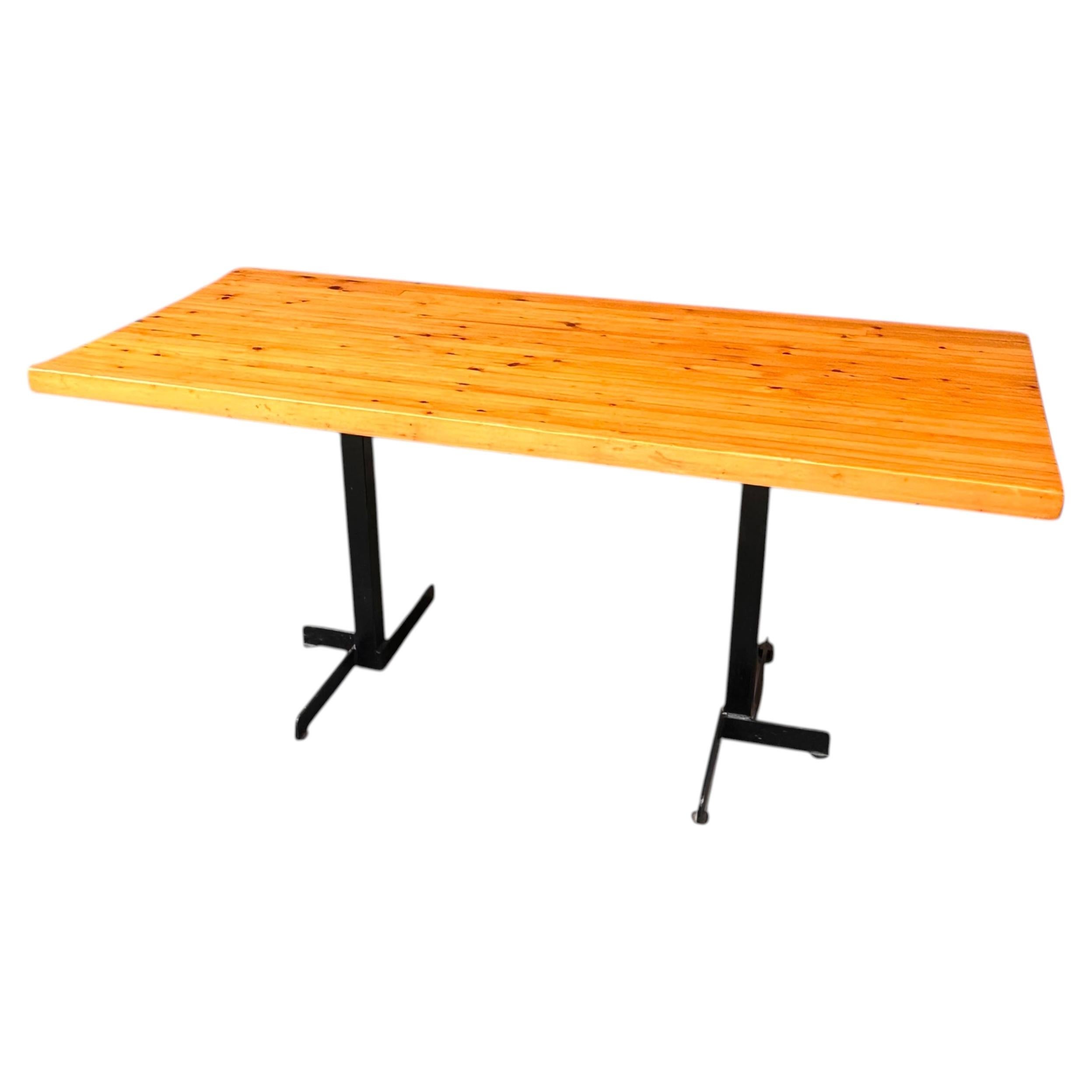 Charlotte Perriand Les Arcs Solid Pine Dining Table or Desk, France, 1960s For Sale