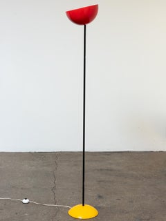 Charlotte Perriand Les Arcs Style Red and Yellow Floor Lamp