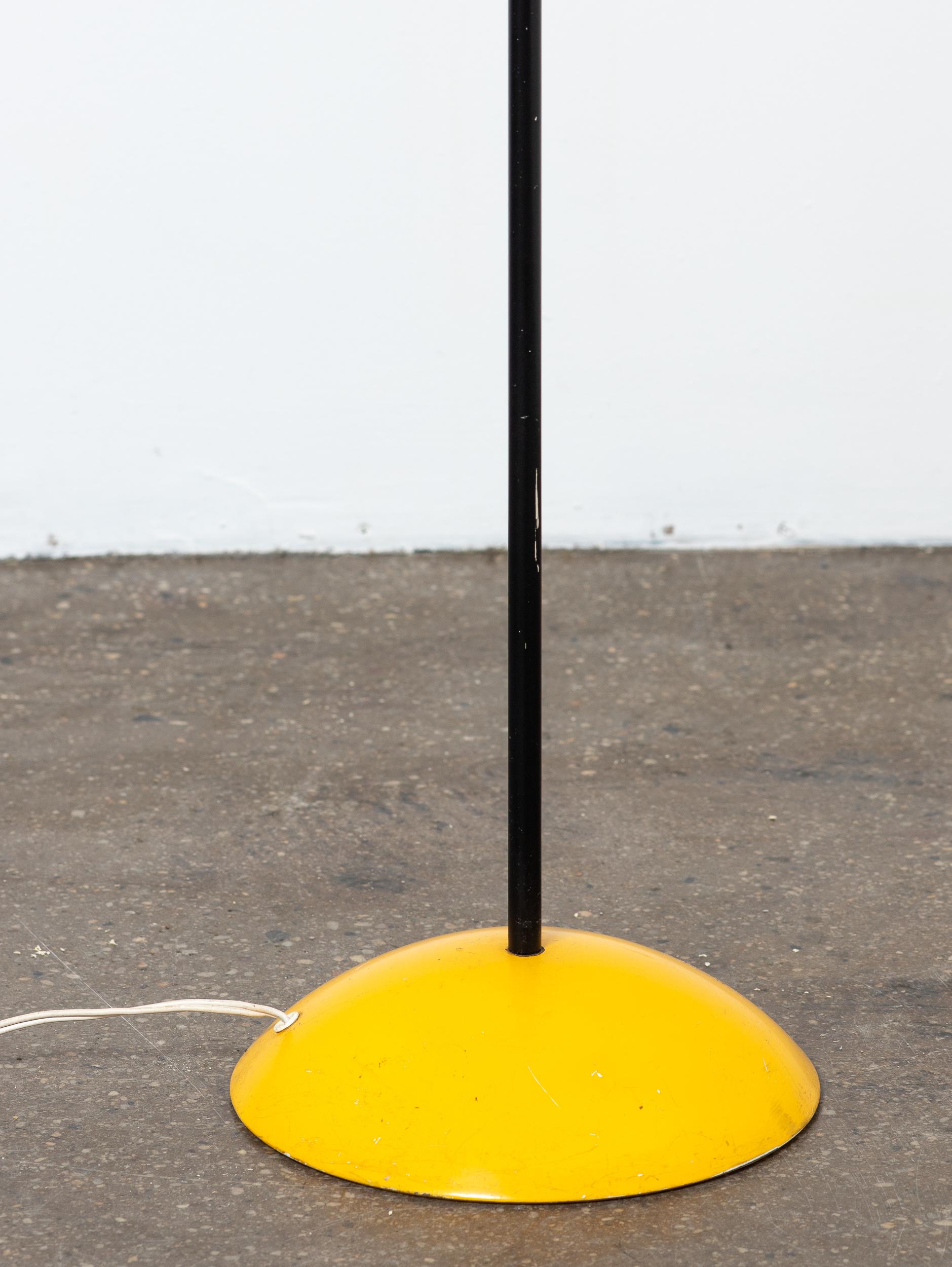 Metal Charlotte Perriand Les Arcs Style Red and Yellow Floor Lamp For Sale