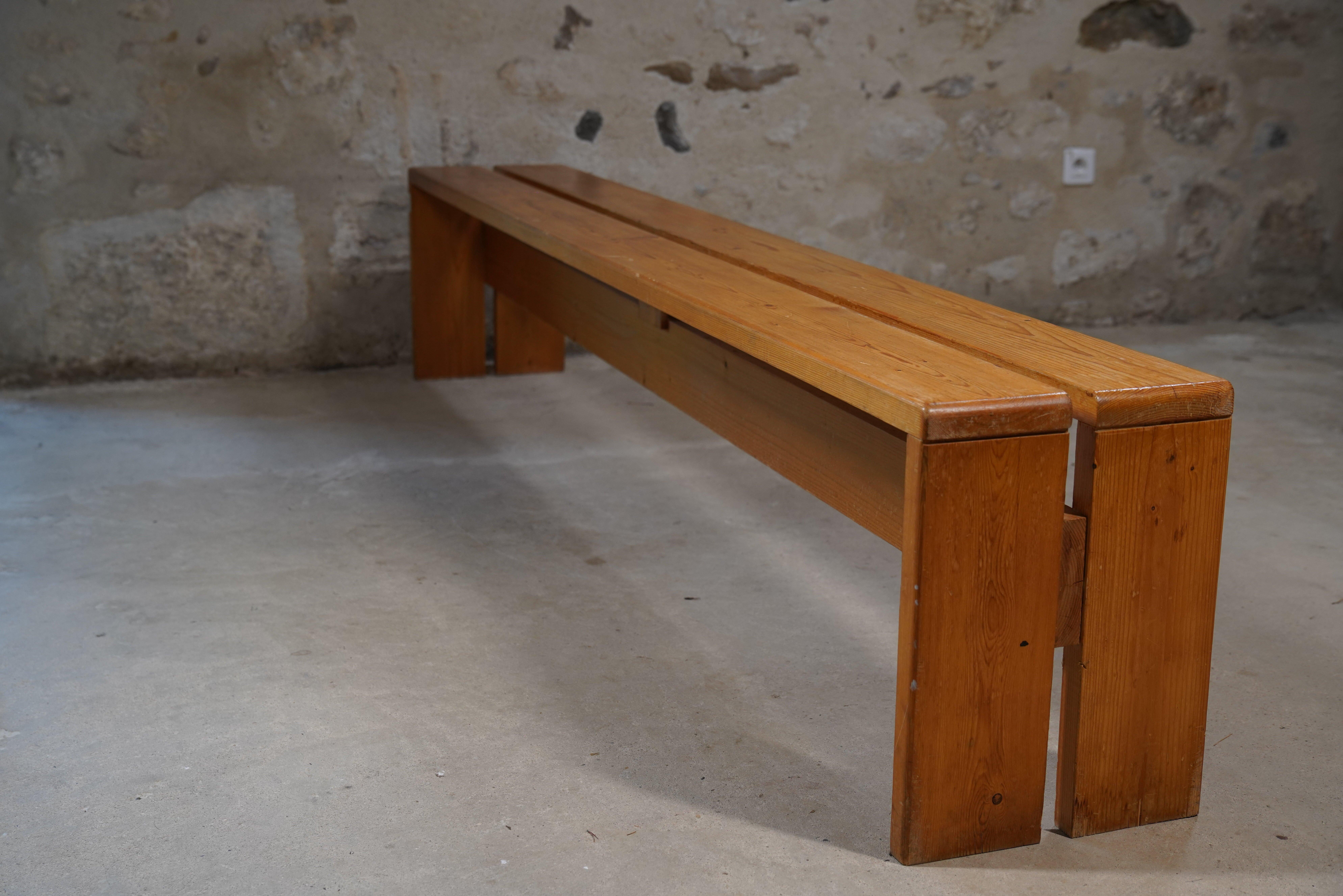  Charlotte Perriand Long bench from Les Arcs, France,  1970 For Sale 3