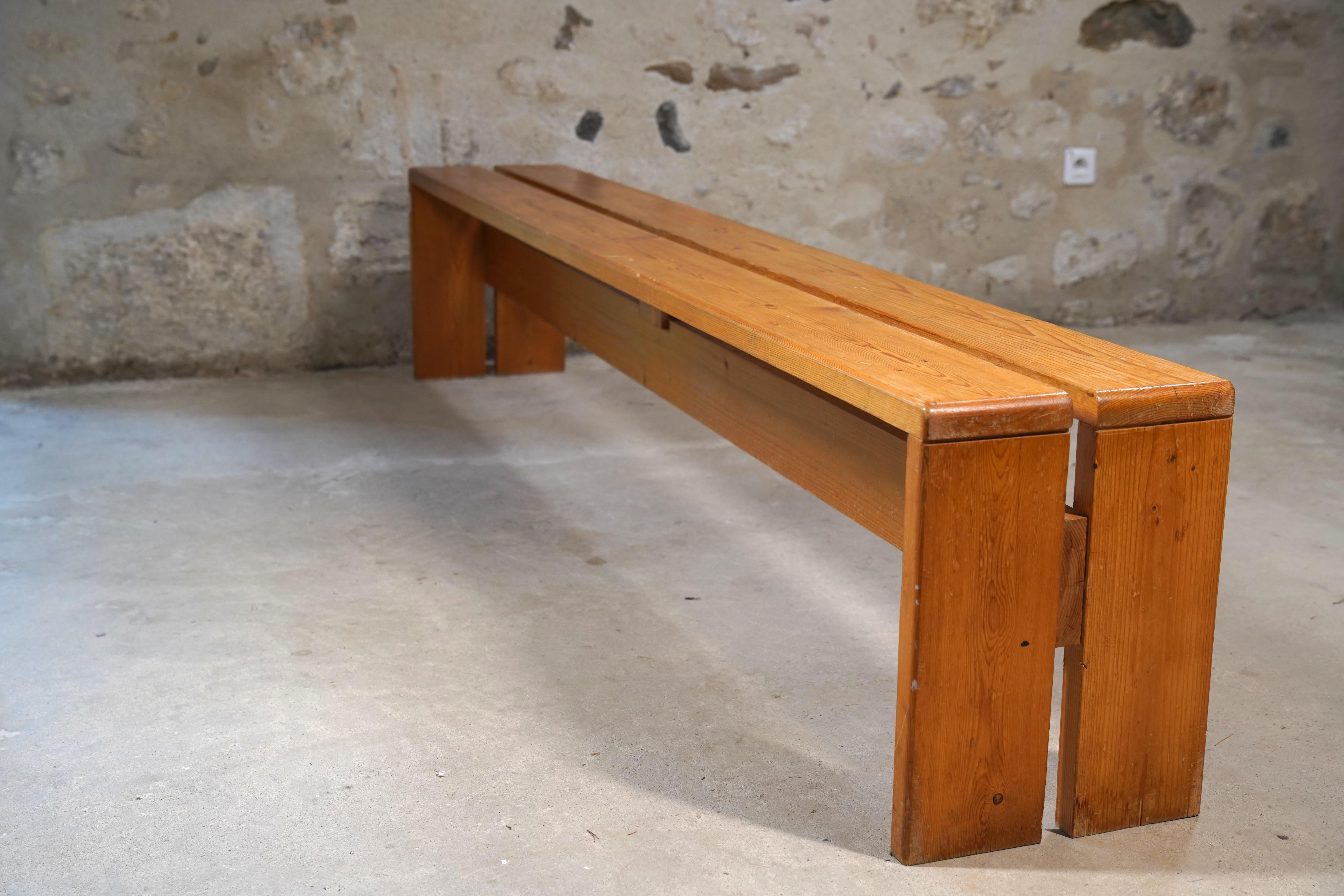 Charlotte Perriand Long Bench from Les Arcs, France circa 1968 4