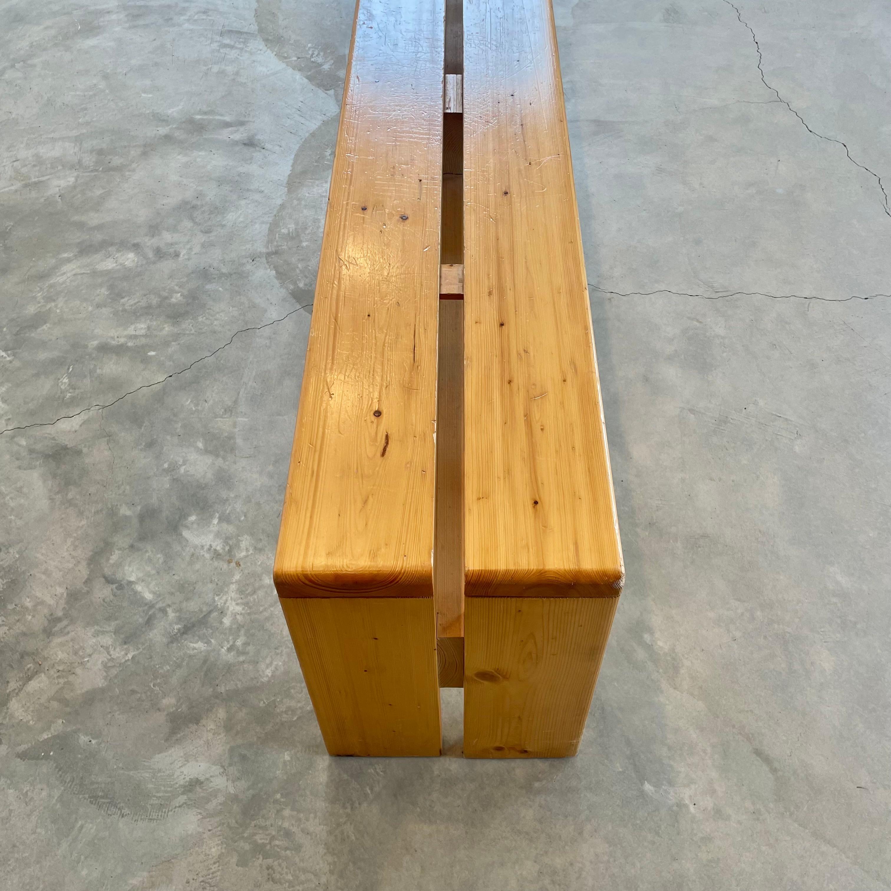 Charlotte Perriand Long Pine Bench for Les Arcs, 1970s France 7