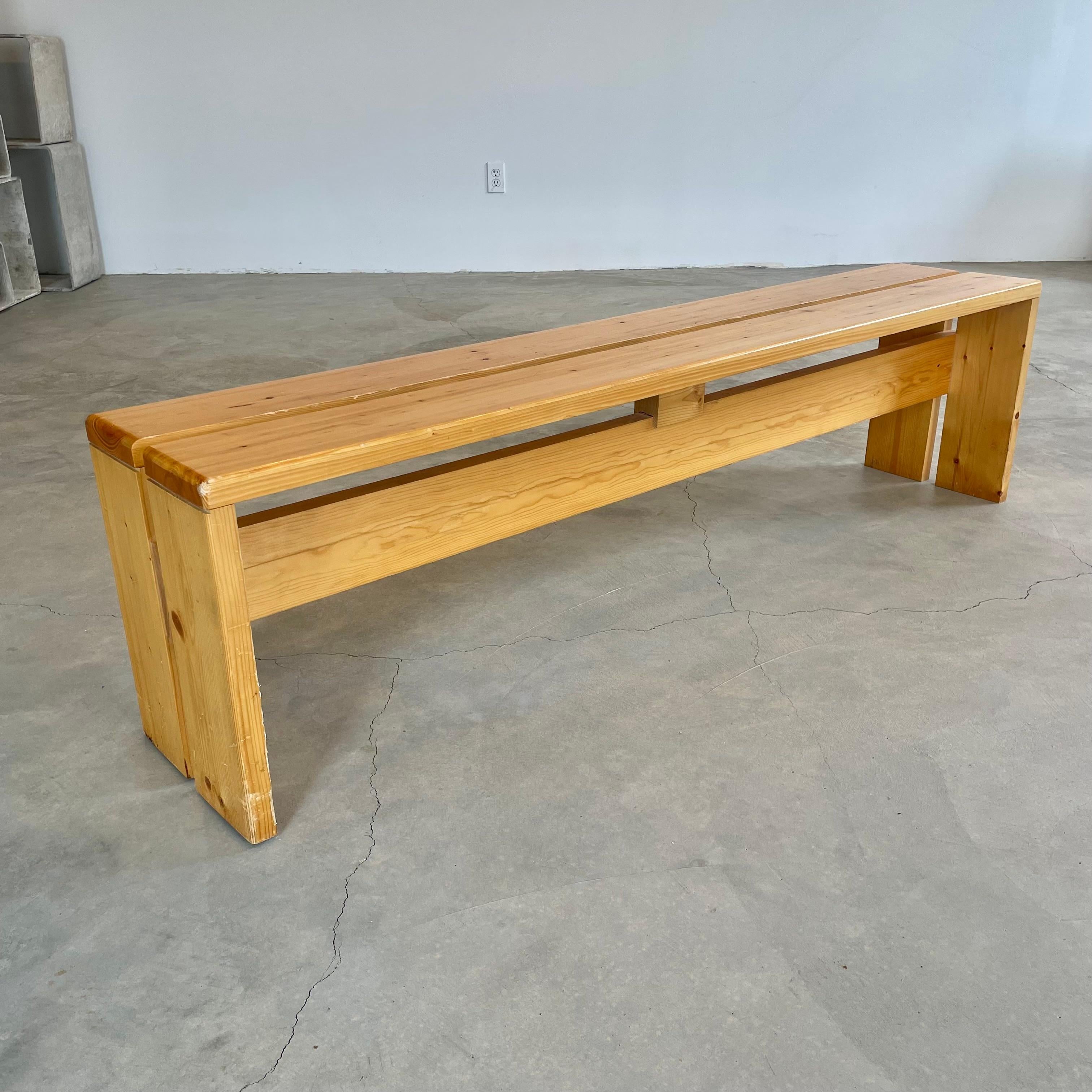 Charlotte Perriand Long Pine Bench for Les Arcs, 1970s France 8