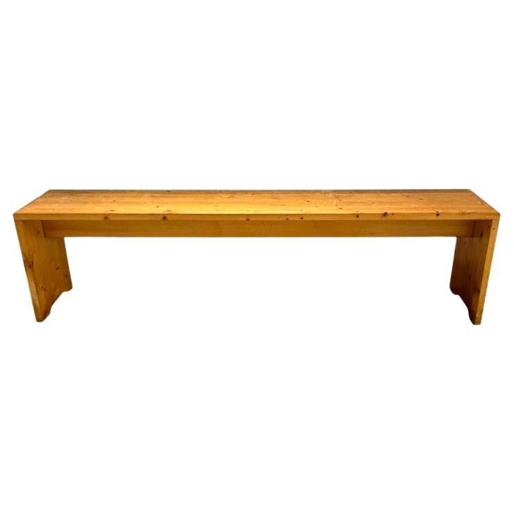 Charlotte Perriand Long Pine Bench for Les Arcs, 1970s France