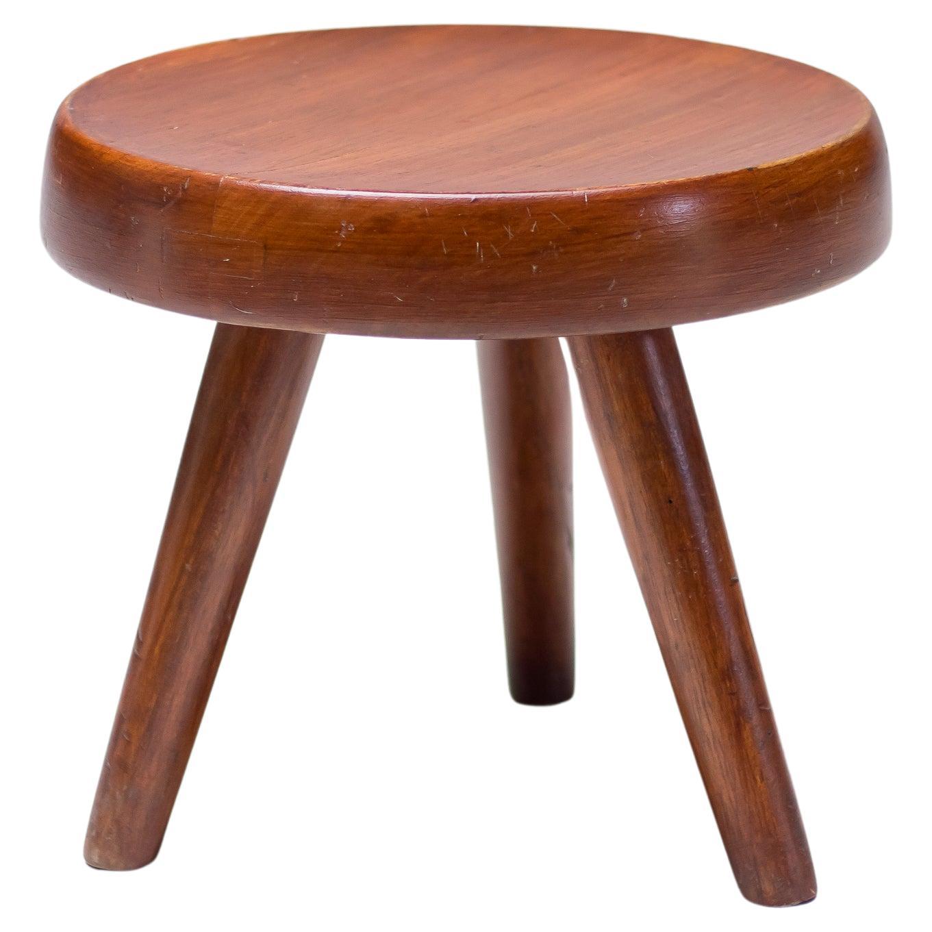 Charlotte Perriand Mahogany Berger Stool For Sale