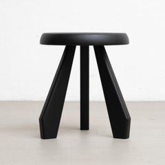 Charlotte Perriand Meribel Black Stool For Cassina