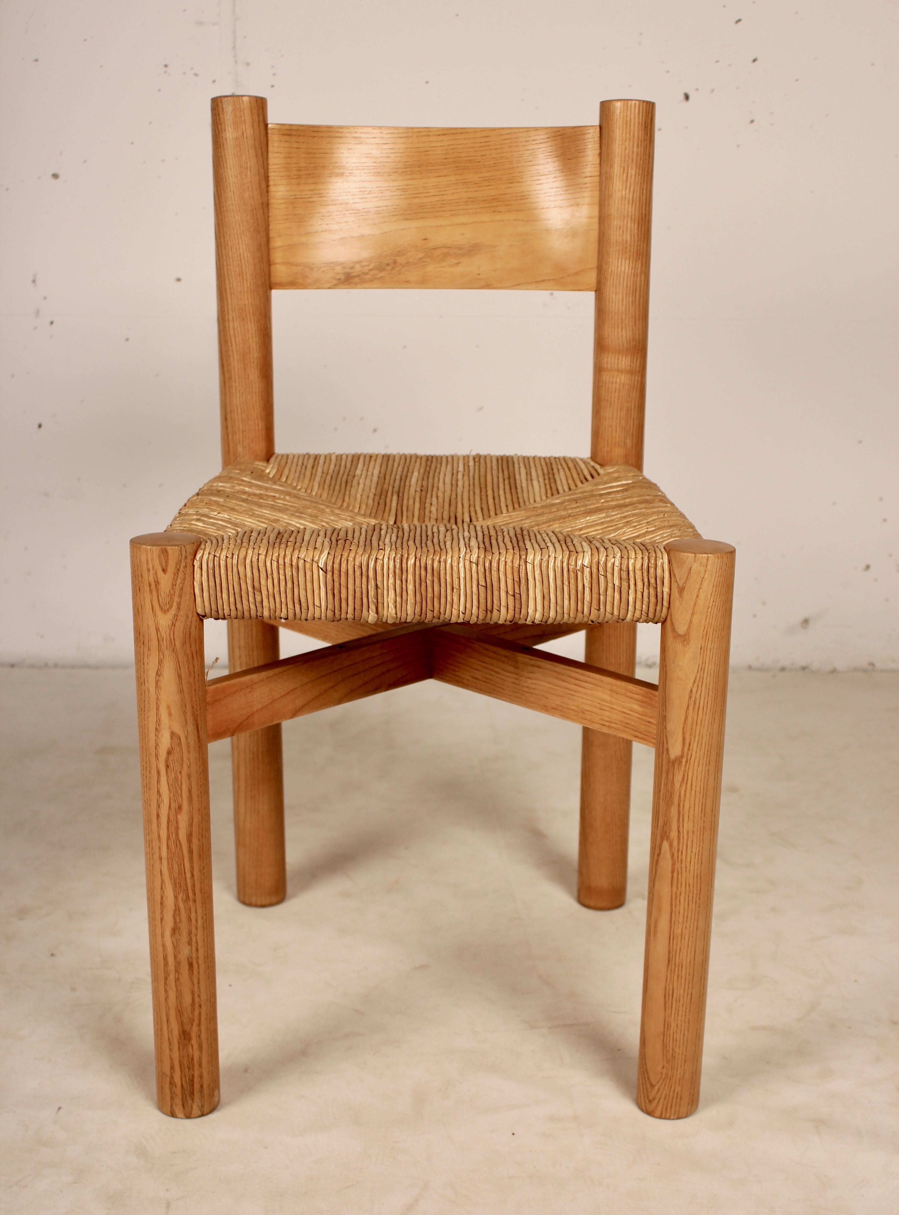 Pine Charlotte Perriand Méribel Chair for Steph Simon, 1960s