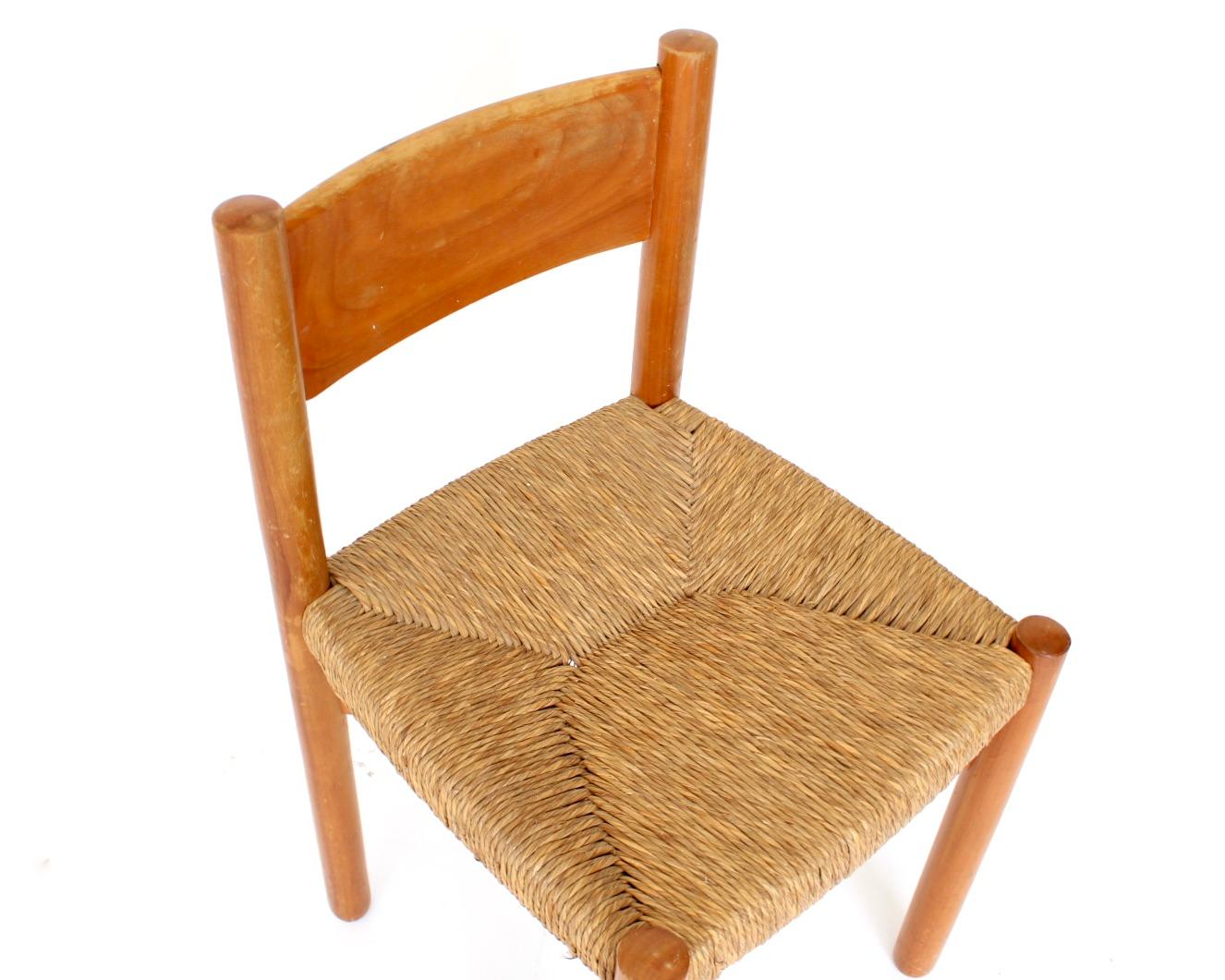 Charlotte Perriand Meribel Oak and Rush Dining Chair Les Arcs For Sale 4