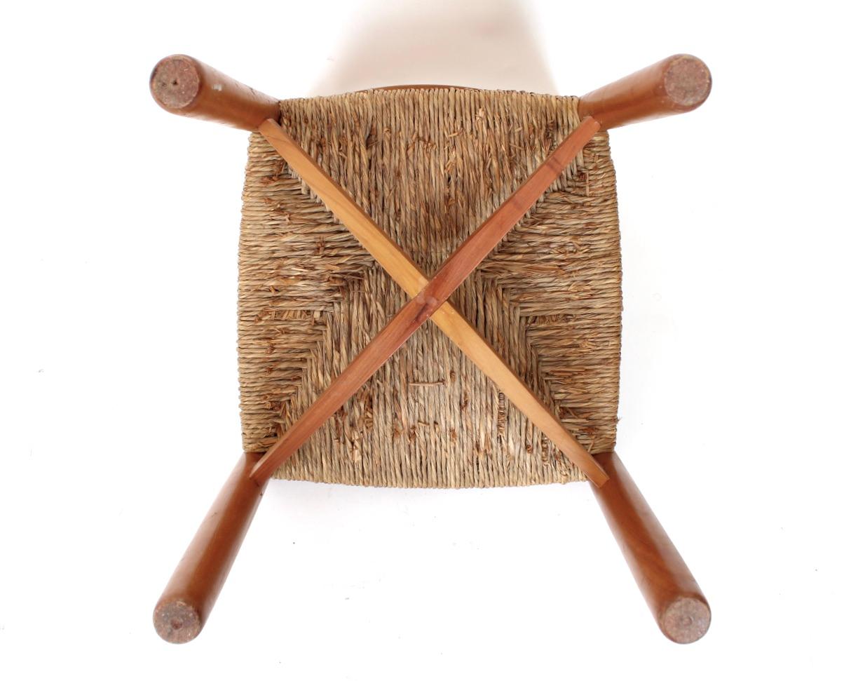 Charlotte Perriand Meribel Oak and Rush Dining Chair Les Arcs For Sale 6