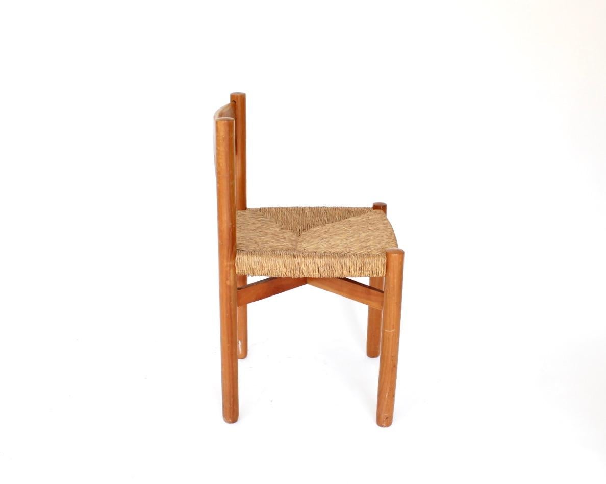 Iconic Charlotte Perriand Meribel dining chair from Les Arcs. Great condition all original. No alterations have been made. All original. 
 Overall size: 16.5