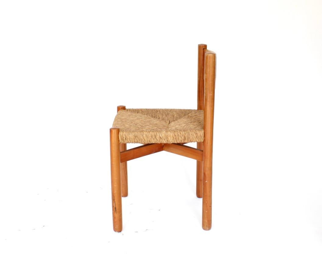 Charlotte Perriand Meribel Oak and Rush Dining Chair Les Arcs For Sale 1