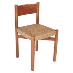 Charlotte Perriand Meribel Oak and Rush Dining Chair Les Arcs