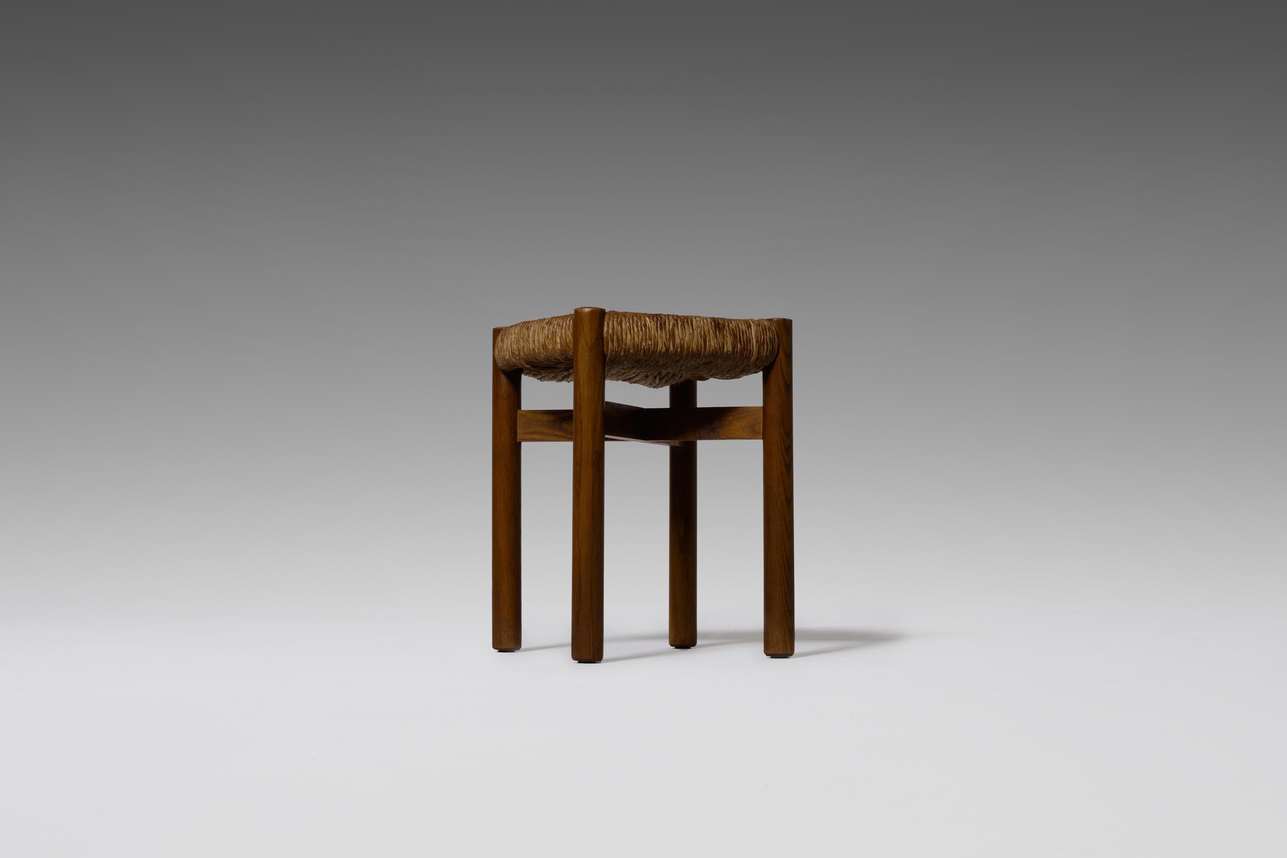 Charlotte Perriand ‘Meribel’ Stool in Stained Ash and Rush 2