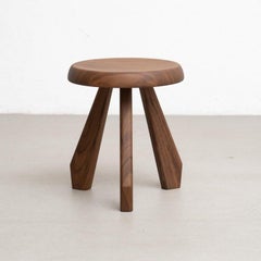 Charlotte Perriand Taburete Meribel de madera de nogal, diseño moderno, ya disponible