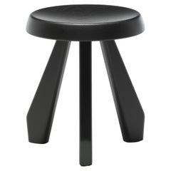 Charlotte Perriand Meribel Wood Stool by Cassina, Black Oak, Modern