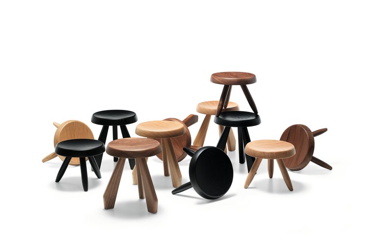 Charlotte Perriand Meribel Wood Stool by Cassina For Sale 5