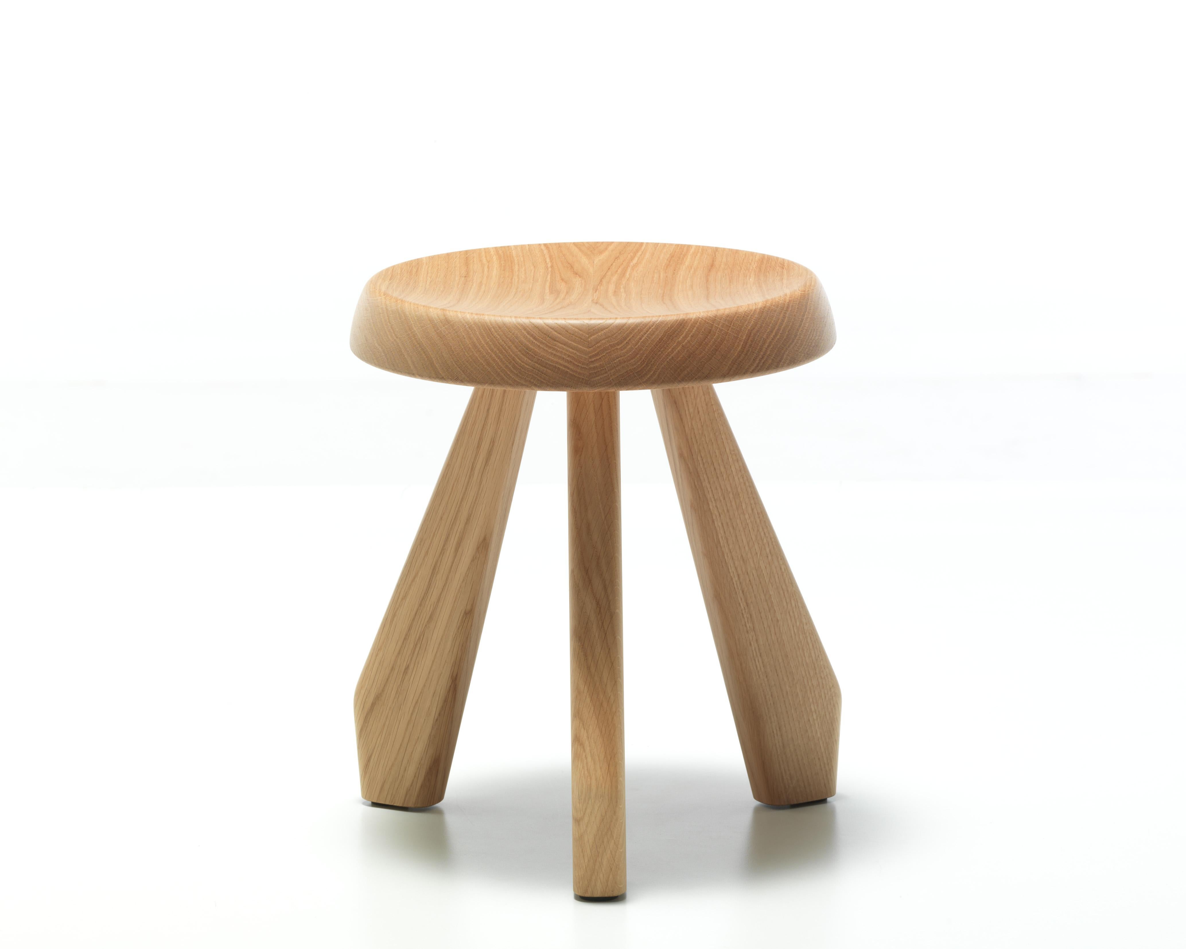 Charlotte Perriand Meribel Wood Stool by Cassina For Sale 2