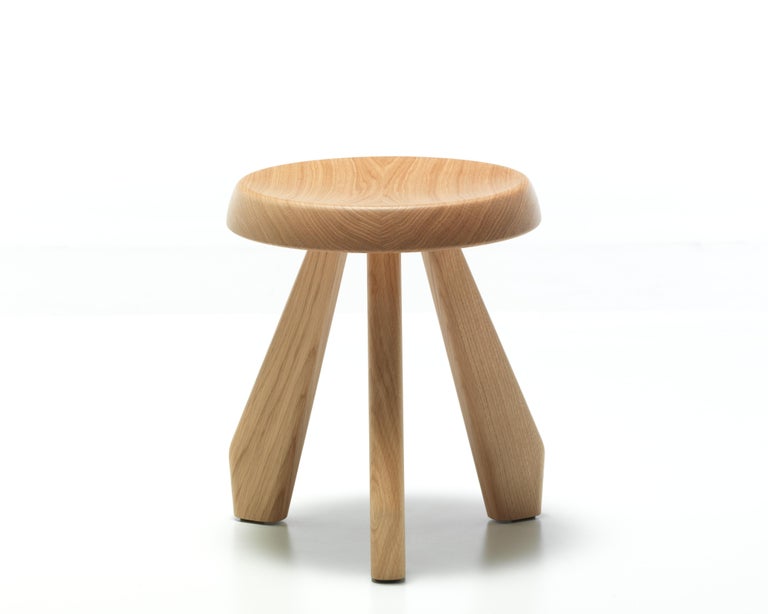 Mid-Century Modern Charlotte Perriand Méribel Wood Stool for Cassina For Sale