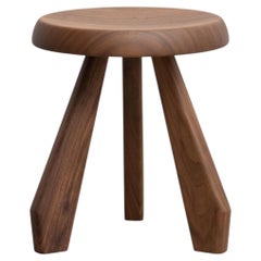 Charlotte Perriand Meribel Wood Stool, Walnut, Mid-Century Modern, In Stock Now