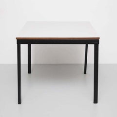 Charlotte Perriand Brückentisch aus Metall, Holz und Formica für Cansado, um 1950
