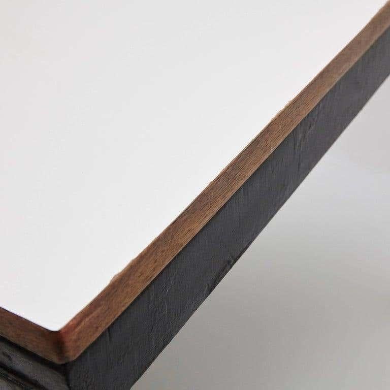 Laminated Charlotte Perriand Metal, Wood and Formica Bridge Table for Cansado, circa 1950 For Sale