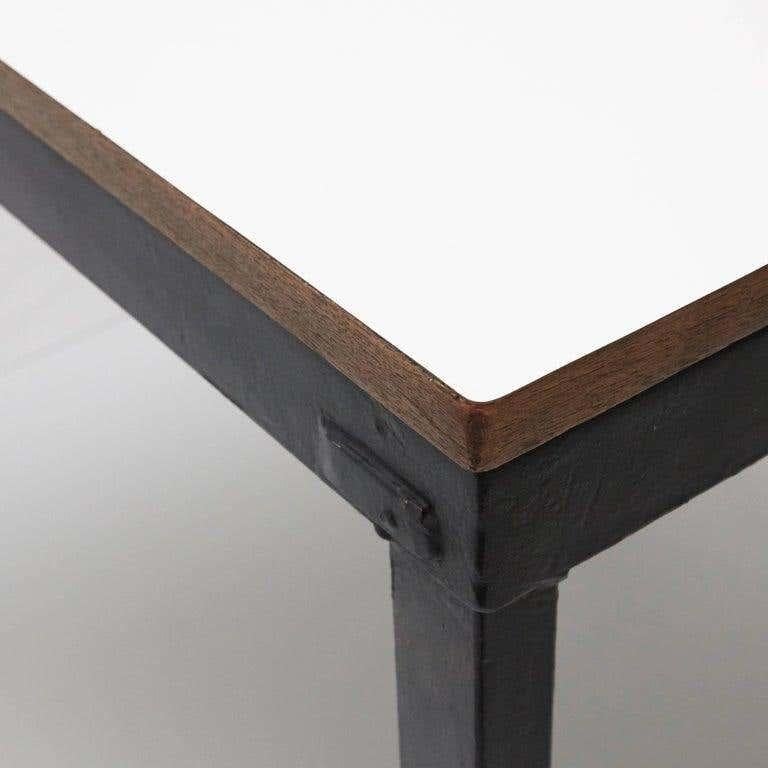 Charlotte Perriand Metal, Wood and Formica Bridge Table for Cansado, circa 1950 In Good Condition For Sale In Barcelona, Barcelona