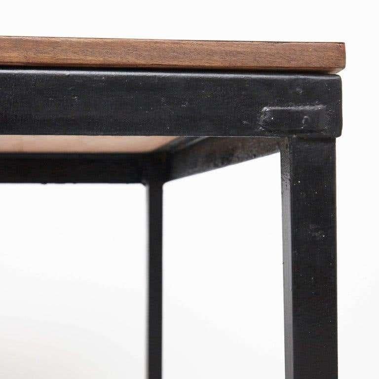 Acier Table Bridge en métal, bois et formica de Charlotte Perriand pour Cansado, datant d'environ 1950 en vente