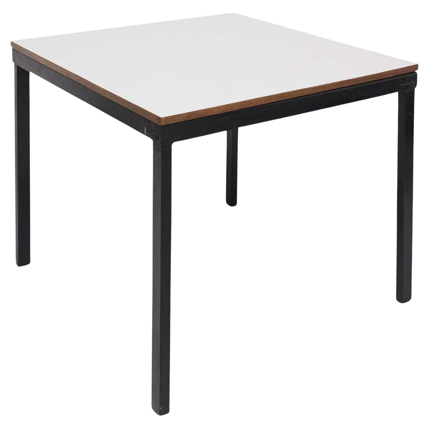 Table de bridge en métal, Wood Wood et Formica de Charlotte Perriand pour Cansado, vers 1950