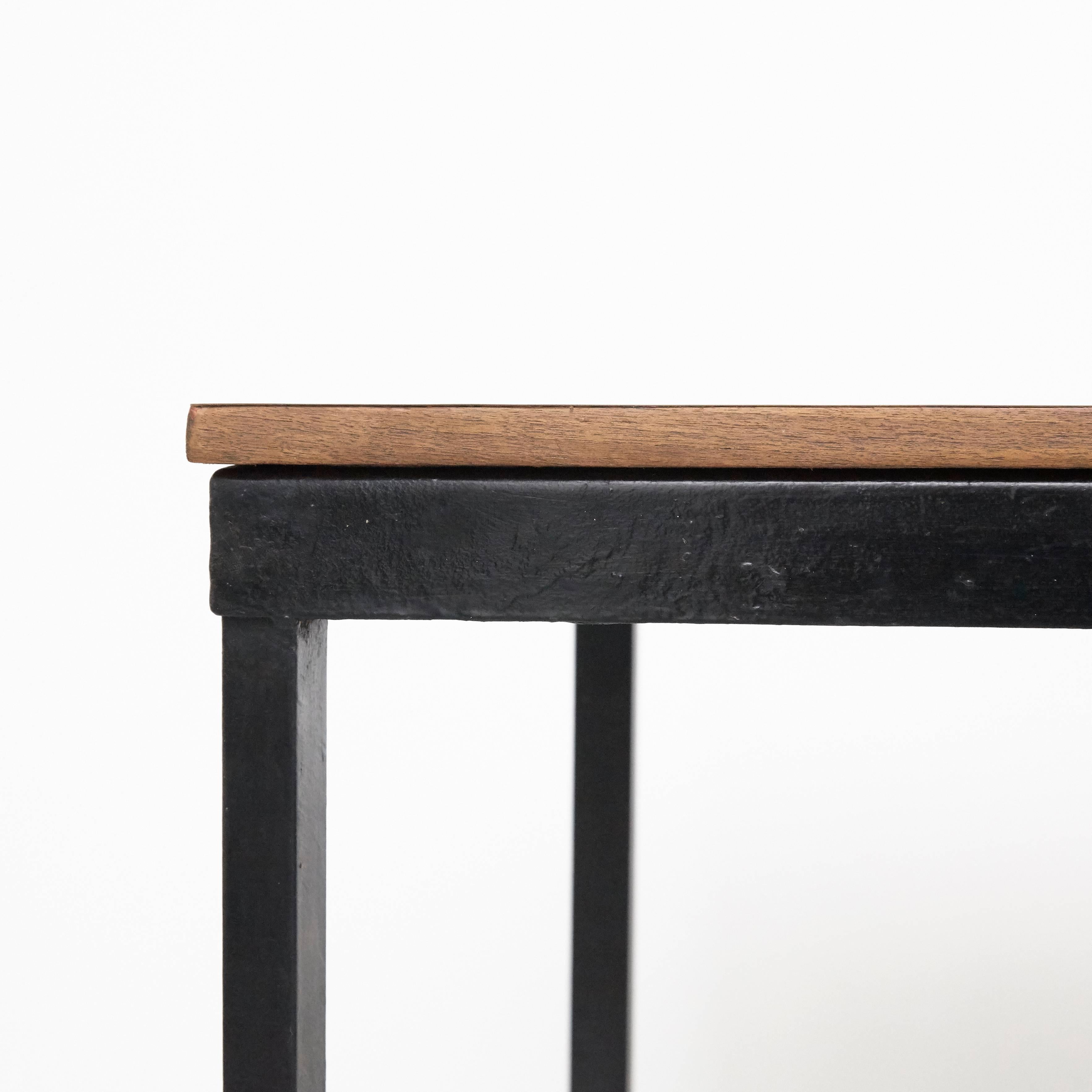 Mid-20th Century Charlotte Perriand Metal, Wood and Formica Bridge Table for Cansado, circa 1950