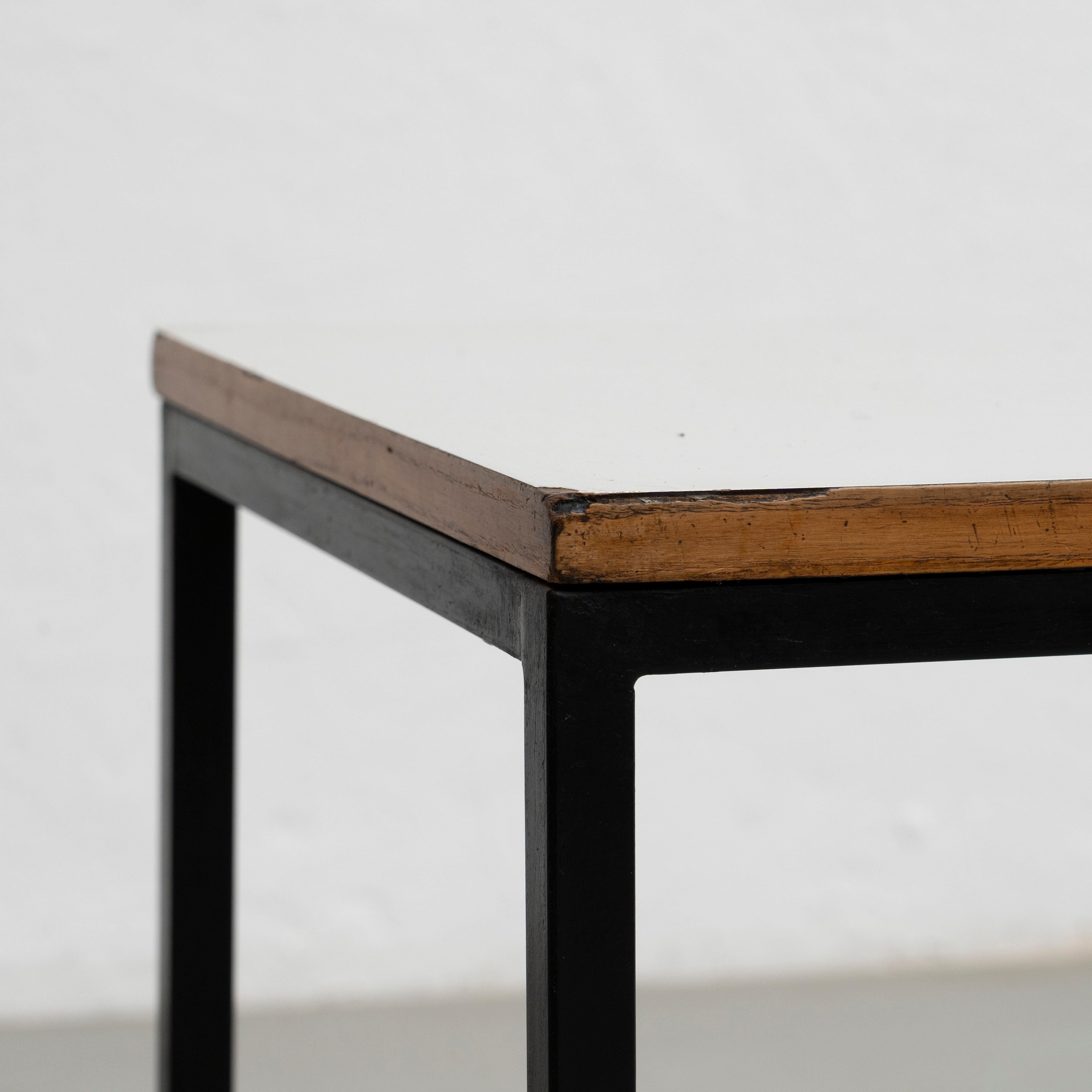 Charlotte Perriand Metal, Wood and Formica Table for Cansado, circa 1950 4