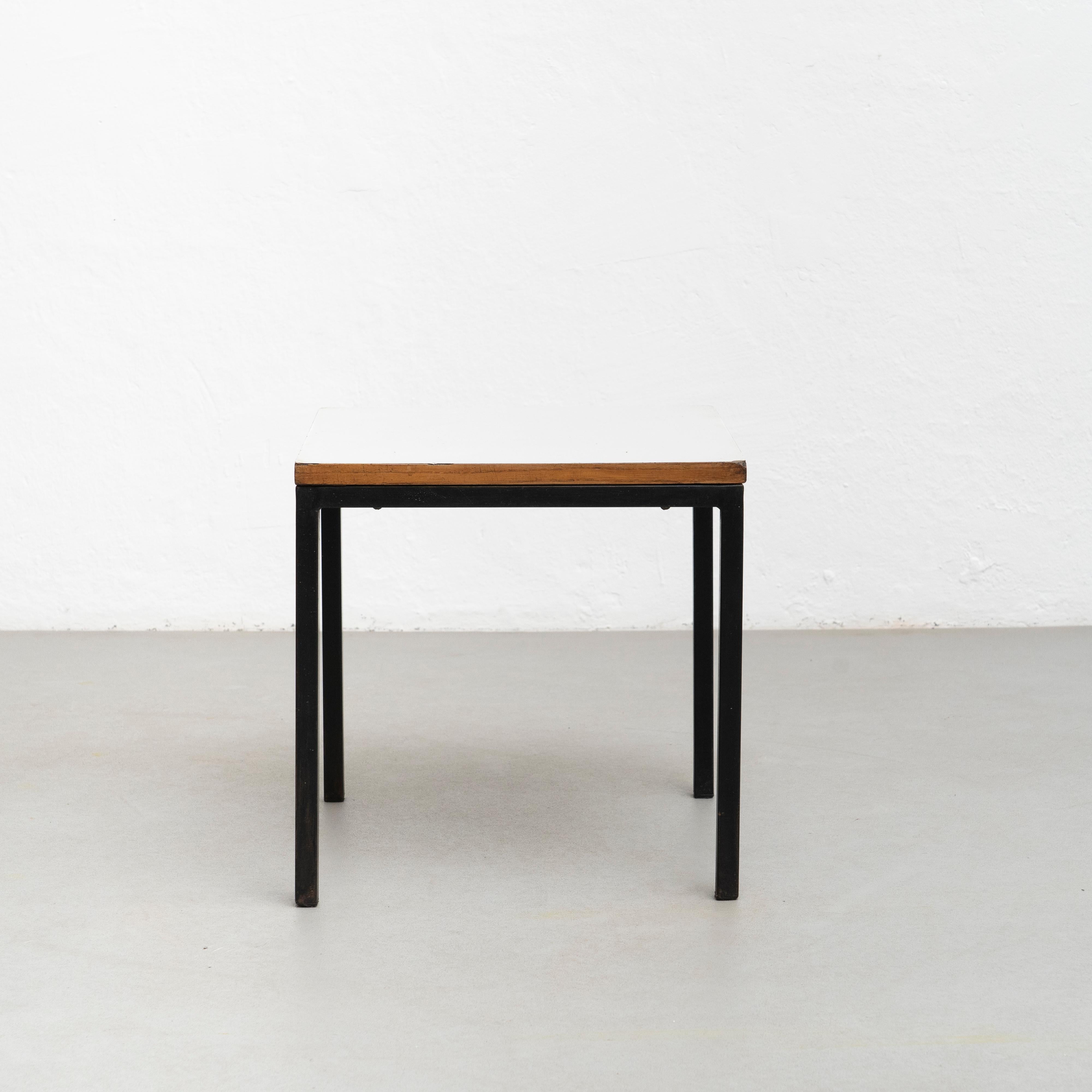 Laminated Charlotte Perriand Metal, Wood and Formica Table for Cansado, circa 1950