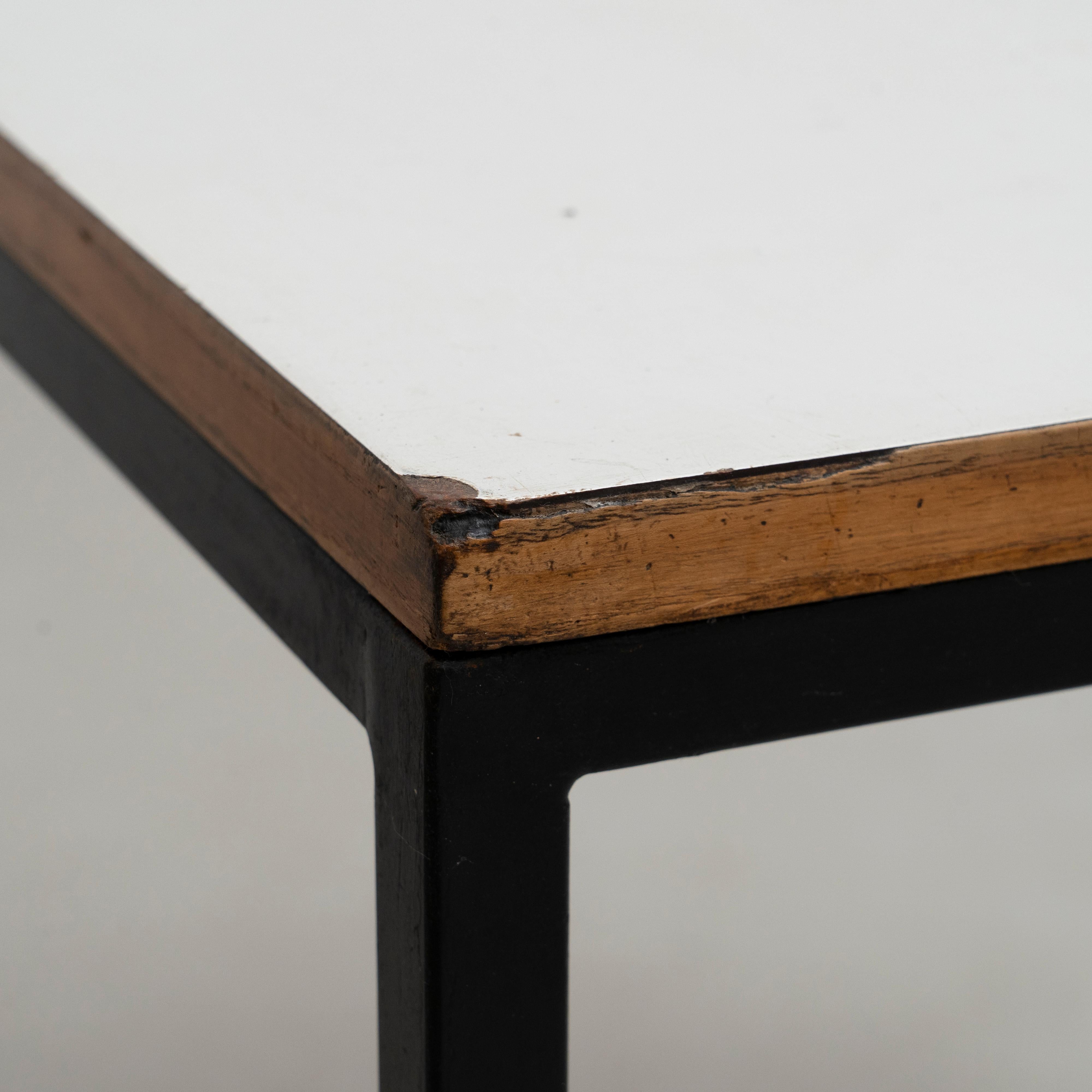 Mid-20th Century Charlotte Perriand Metal, Wood and Formica Table for Cansado, circa 1950