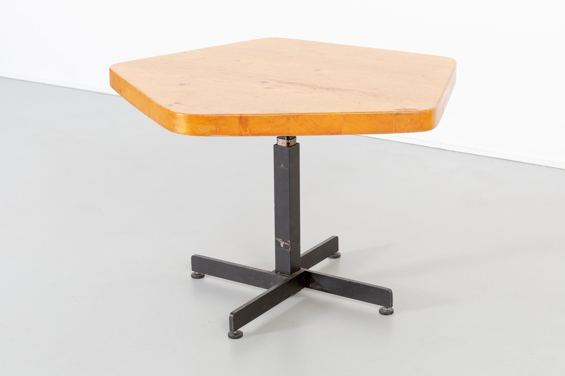 French Charlotte Perriand Mid-Century Modern Adjustable Pentagonal Table for Les Arcs For Sale