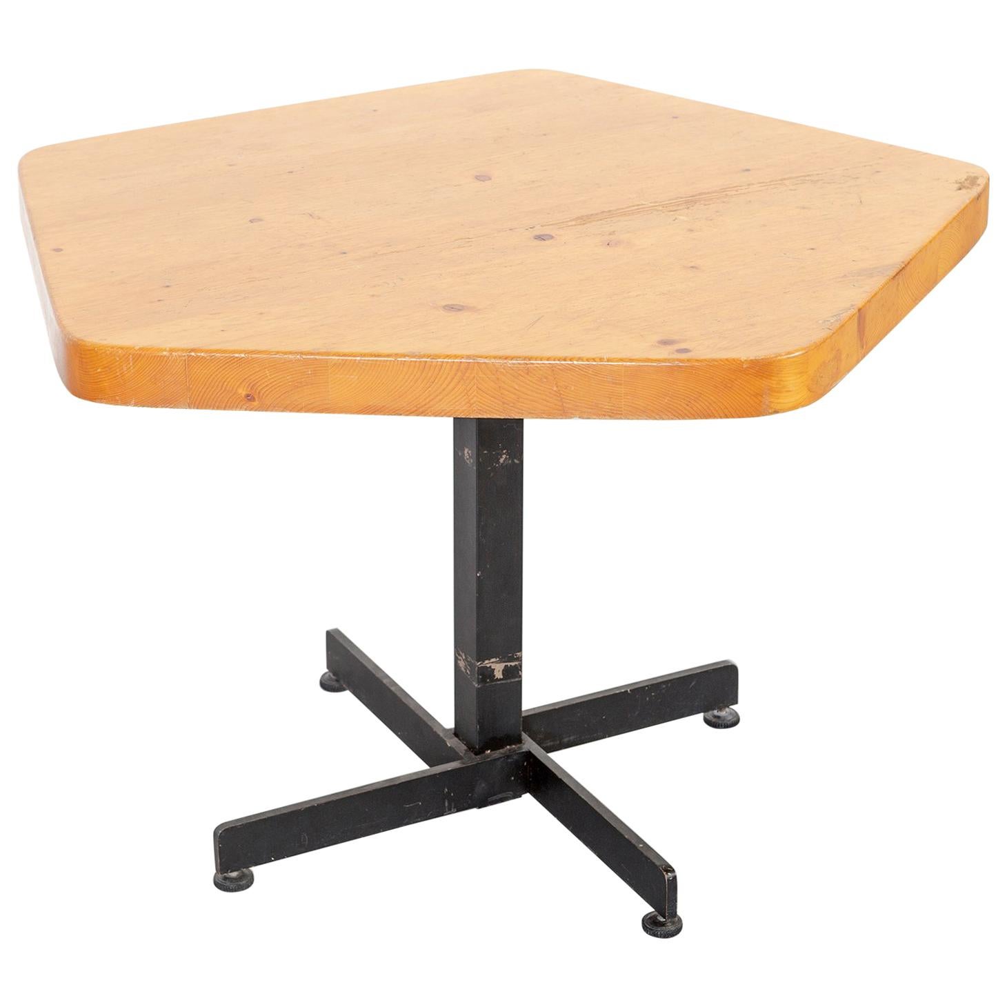 Charlotte Perriand Mid-Century Modern Adjustable Pentagonal Table for Les Arcs For Sale