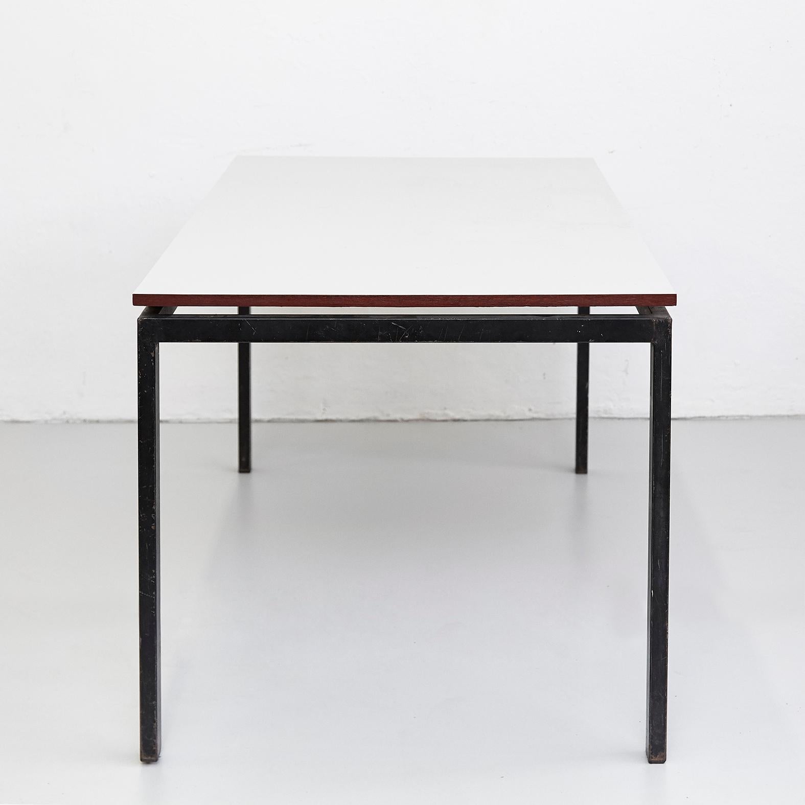 Charlotte Perriand Mid-Century Modern Black and Grey Cansado Table, circa 1950 4