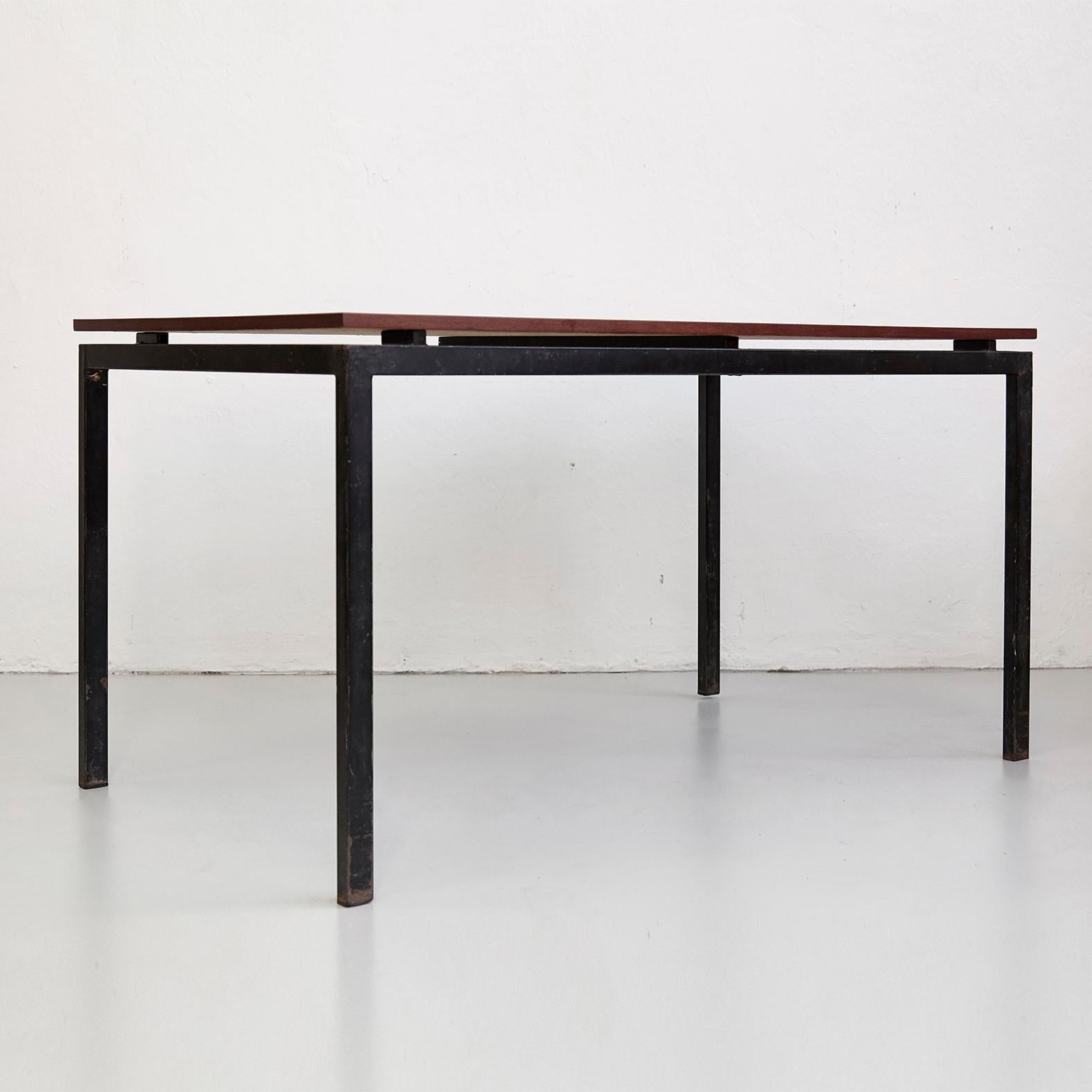Charlotte Perriand Mid-Century Modern Black and Grey Cansado Table, circa 1950 6