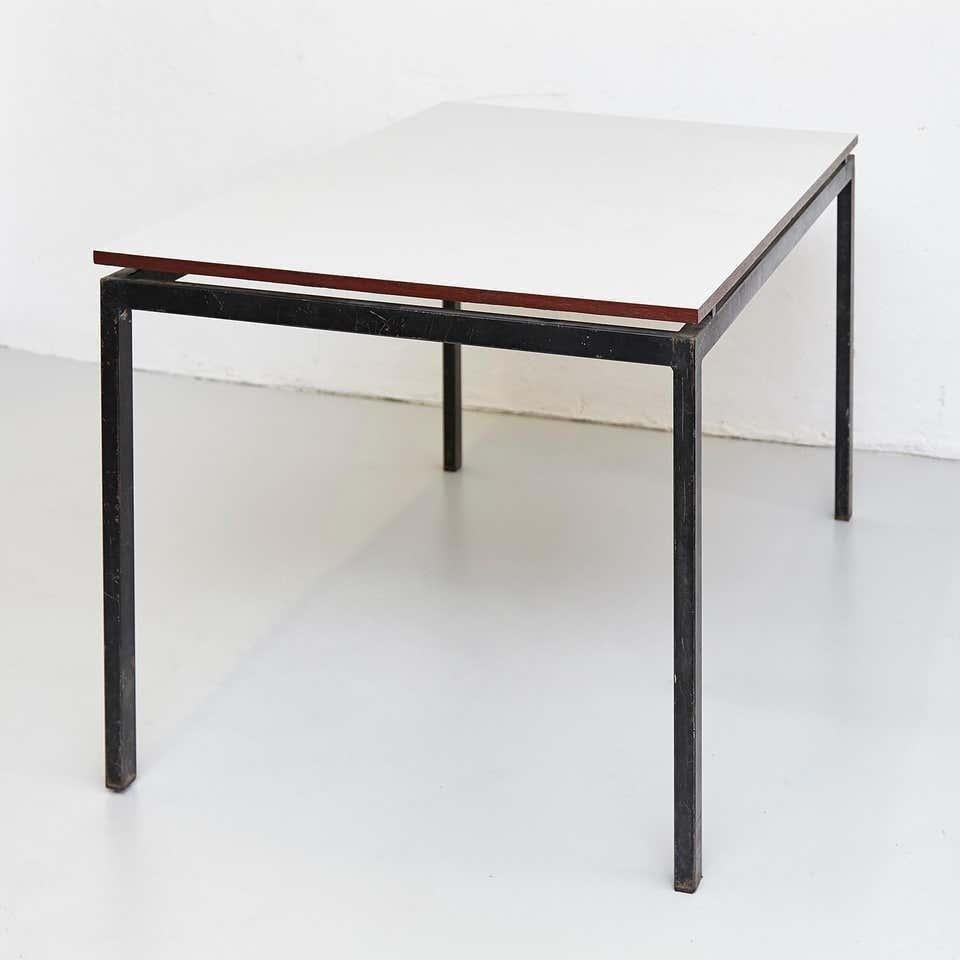 French Charlotte Perriand Mid-Century Modern Black and Grey Cansado Table, circa 1950 For Sale