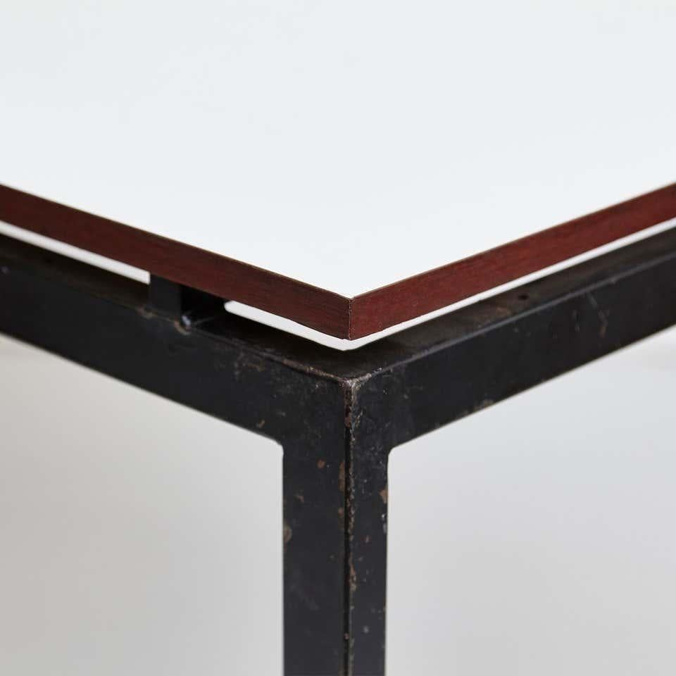 Metal Charlotte Perriand Mid-Century Modern Black and Grey Cansado Table, circa 1950 For Sale
