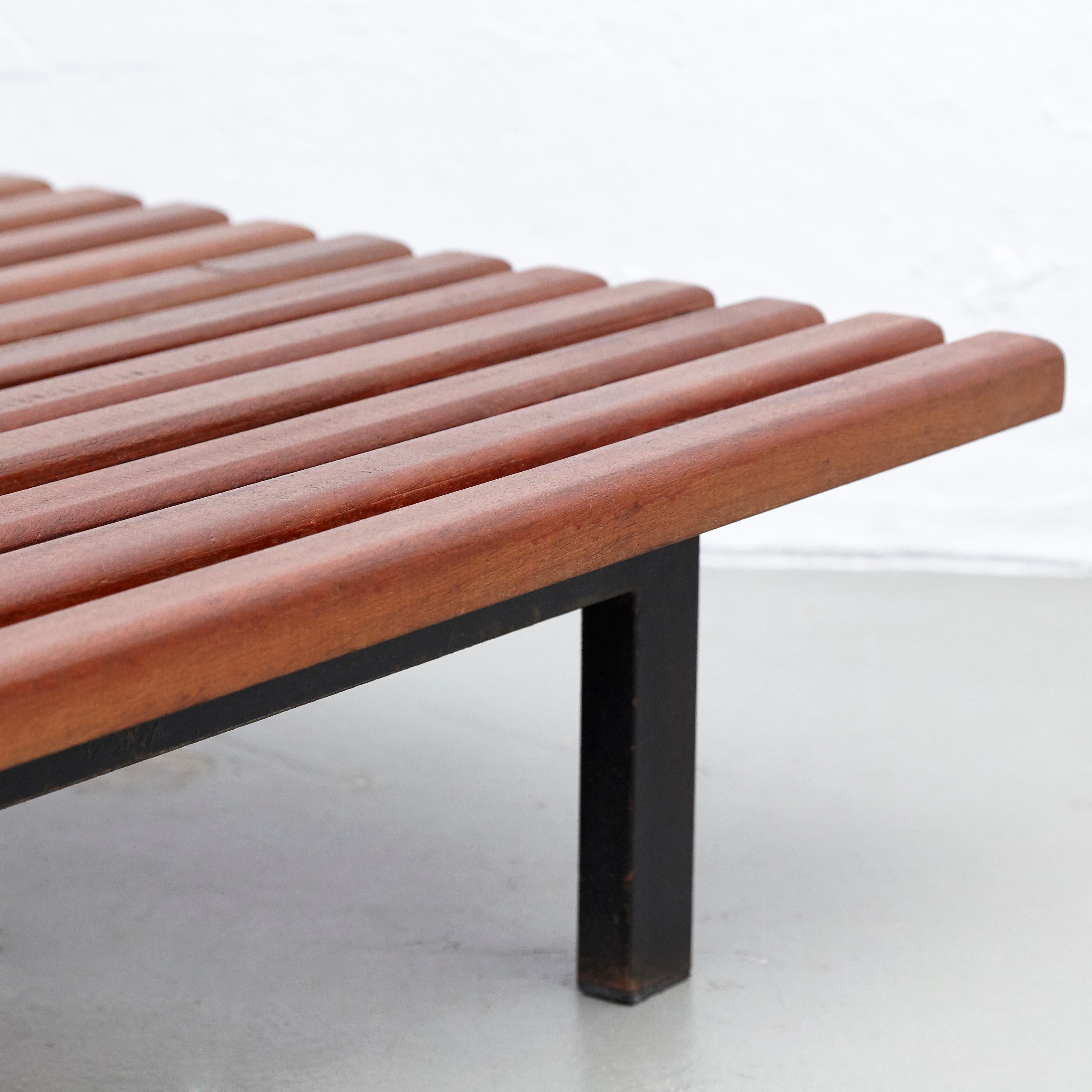 Metal Charlotte Perriand Mid-Century Modern Cansado Bench, circa 1950