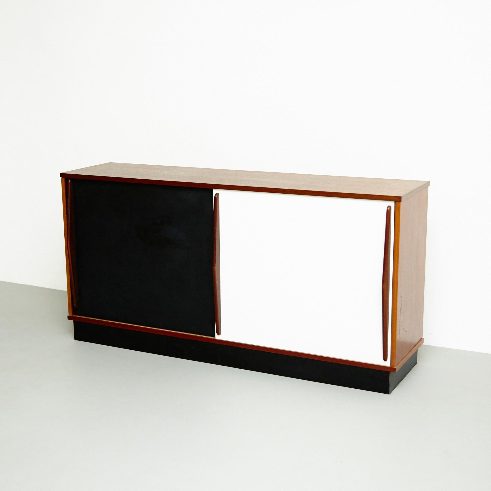 French Charlotte Perriand Mid-Century Modern Cansado Wood Sideboard, circa 1950