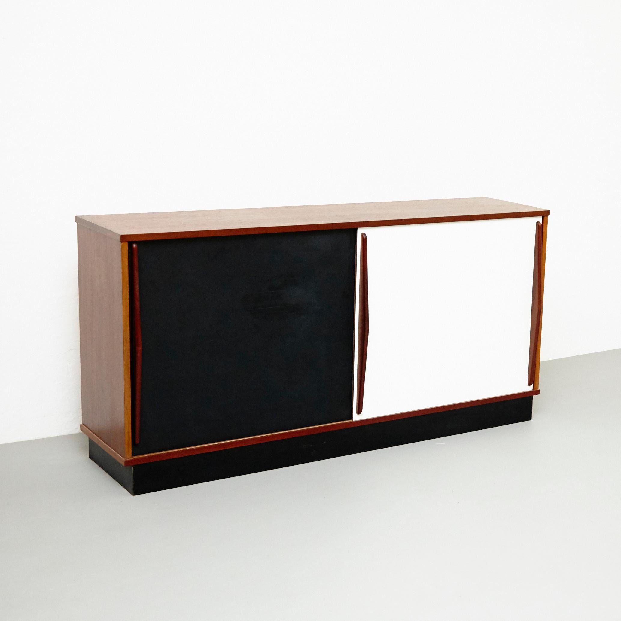 Charlotte Perriand Mid-Century Modern Cansado Wood Sideboard, circa 1950 In Good Condition In Barcelona, Barcelona