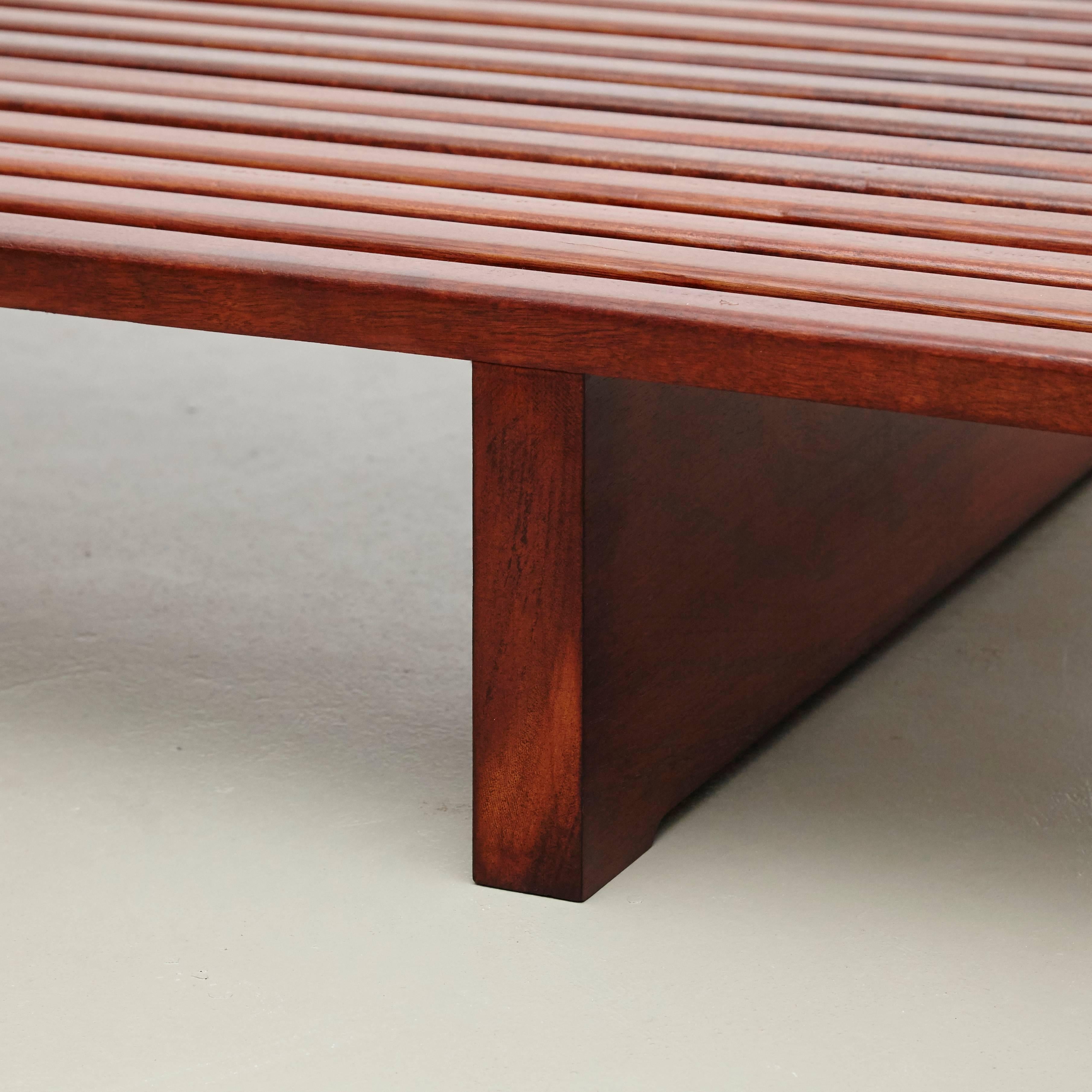 French Charlotte Perriand Mid-Century Modern Wood Cansado Bench, circa 1950