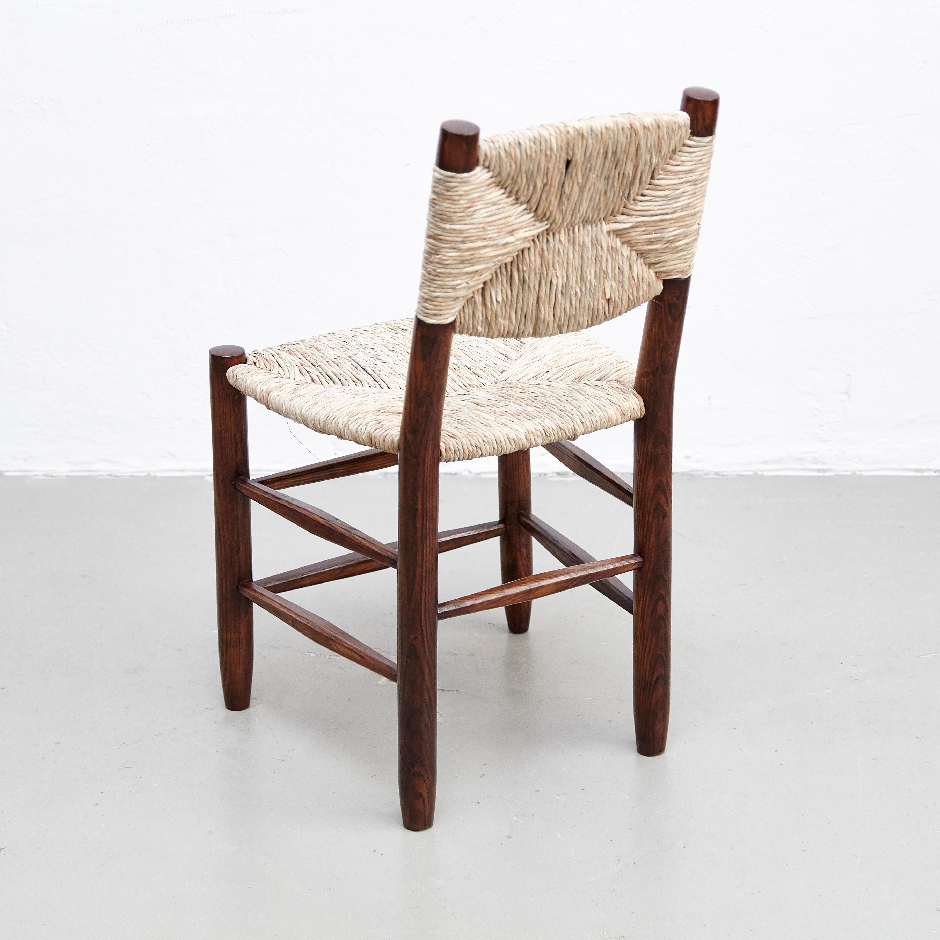 Mid-20th Century Charlotte Perriand Mid-Century Modern, Oak Rattan, Model 19 Bauche Chair, 1950