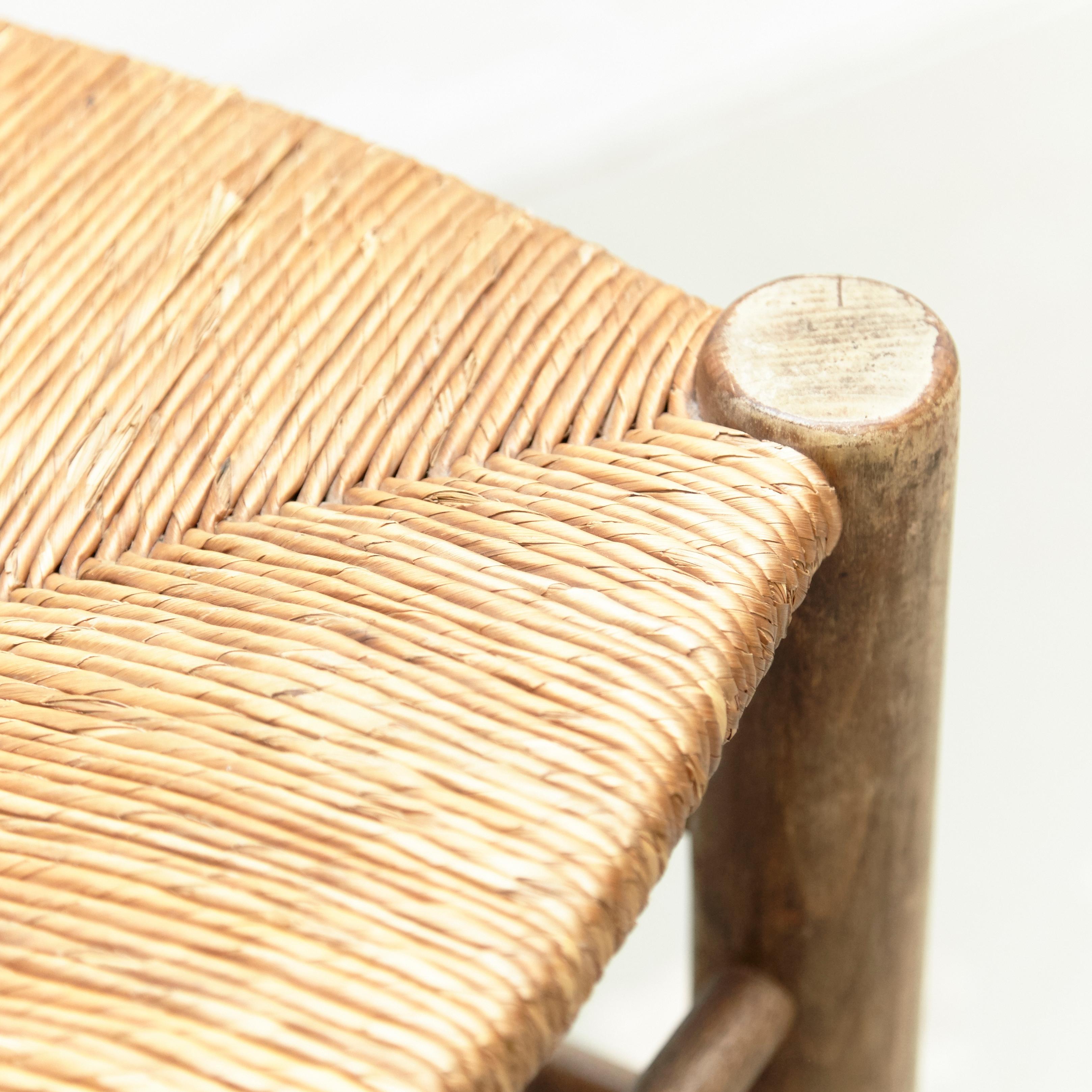 Charlotte Perriand, Mid-Century Modern, Rattan Wood French Stools, 1950 4