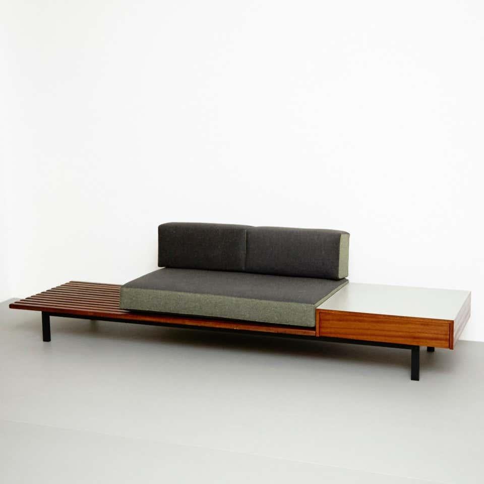 Charlotte Perriand Mid-Century Modern Wood Bench for Cansado circa 1958 In Good Condition For Sale In Barcelona, Barcelona
