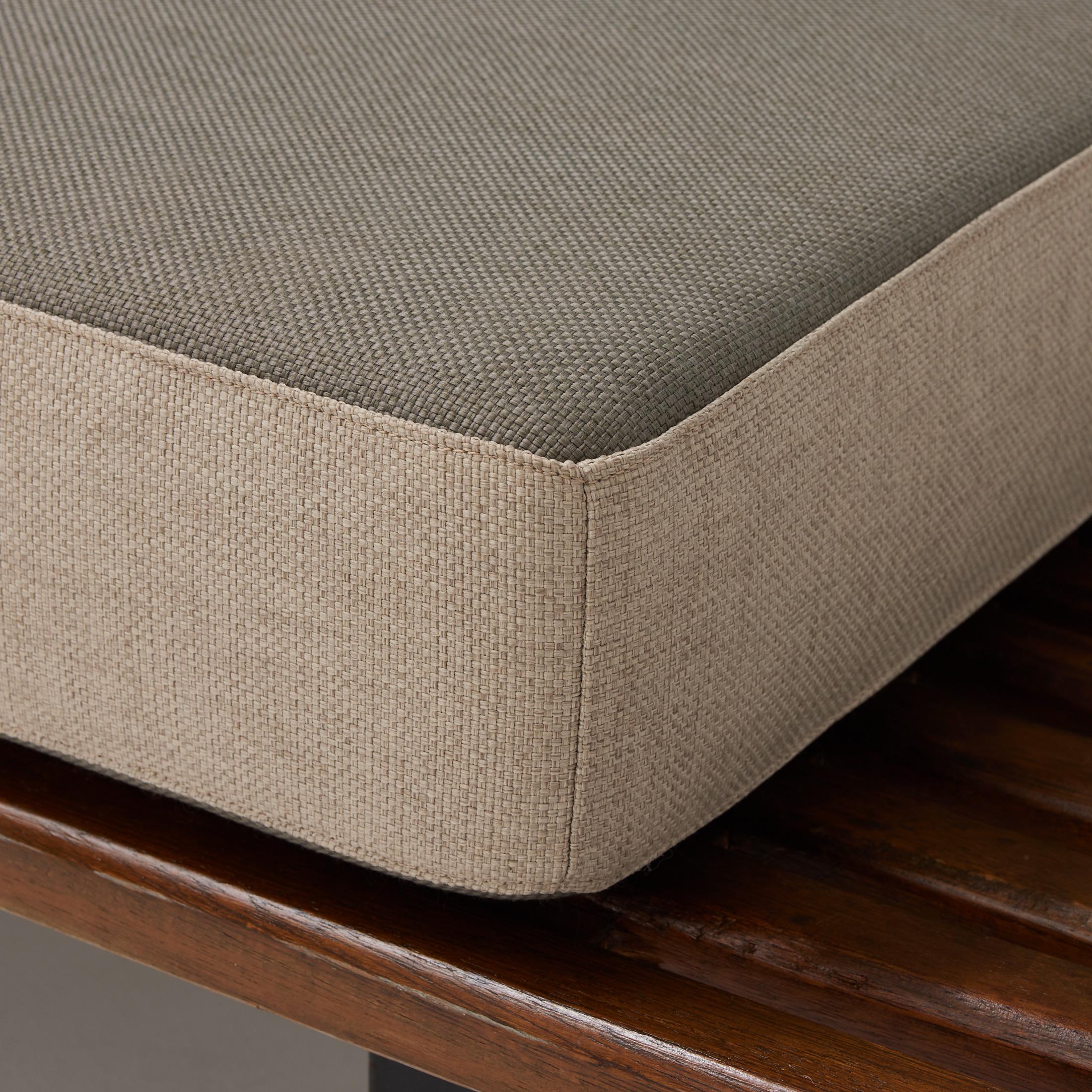Fabric Charlotte Perriand Mid Century Modern Wood Cansado Bench, circa 1950