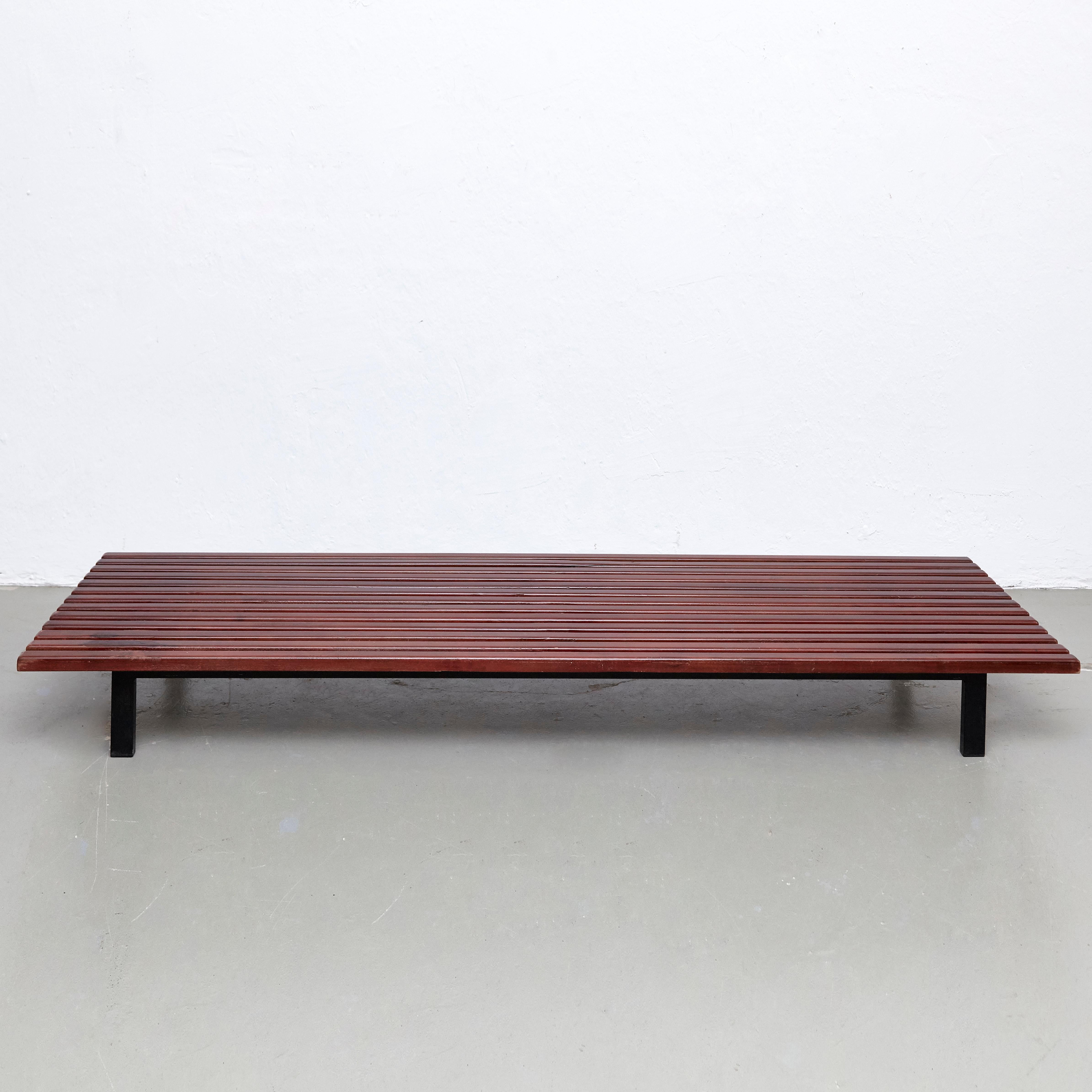 Charlotte Perriand Mid-Century Modern Wood Metal Cansado Bench, circa 1950 13