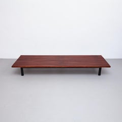 Charlotte Perriand Mid-Century Modern Wood Metal Cansado Bench, circa 1950