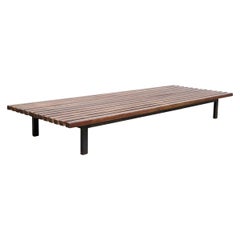 Charlotte Perriand, Mid-Century Modern, Wood Metal Cansado Bench, circa 1950